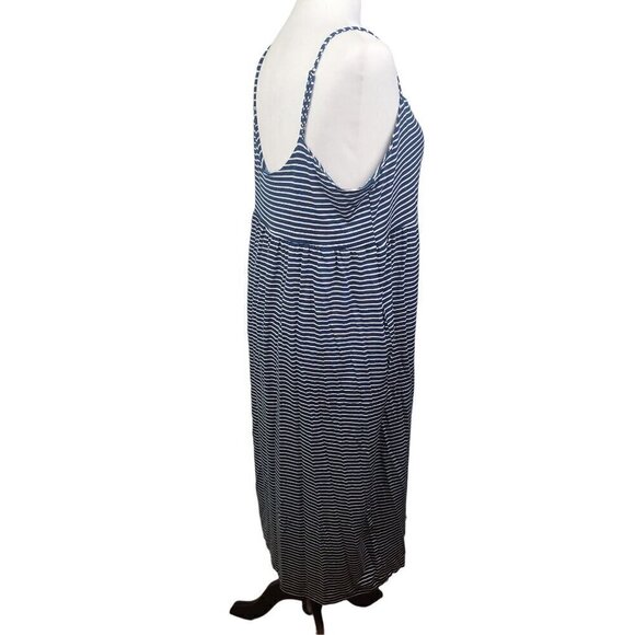 Old Navy Soft Jersey Knit Fit & Flare Midi Sundress Striped Large (12/14) Petite - Picture 6 of 15